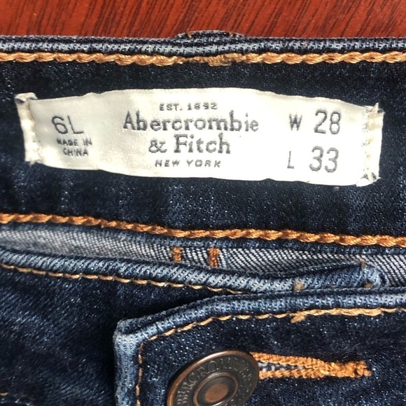 Abercrombie & Fitch 6L 28/33 Mid rise Skinny stretch Blue Jeans - Picture 9 of 10